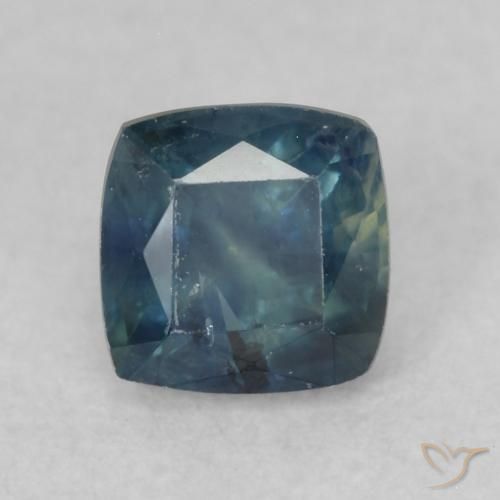 0.66ct Naturale Teal-blu Zaffiro, Cuscino, VS-SI