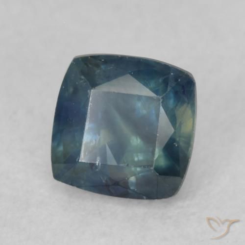 Zaffiro Teal-blu naturale da 0.66 ct, Cuscino, VS-SI
