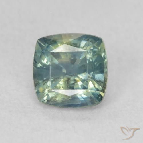 0.74ct Naturale Blu verdastro Zaffiro, Cuscino, VS-SI