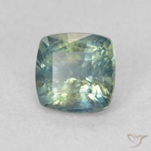 Zaffiro Blu verdastro naturale da 0.74 ct, Cuscino, VS-SI