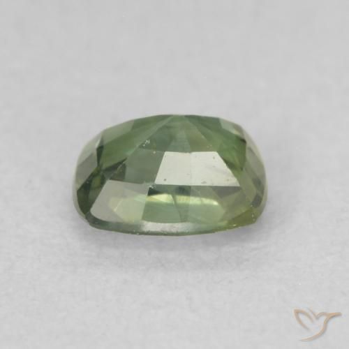 Zaffiro Verde scuro naturale da 0.58 ct, Cuscino, VS-SI