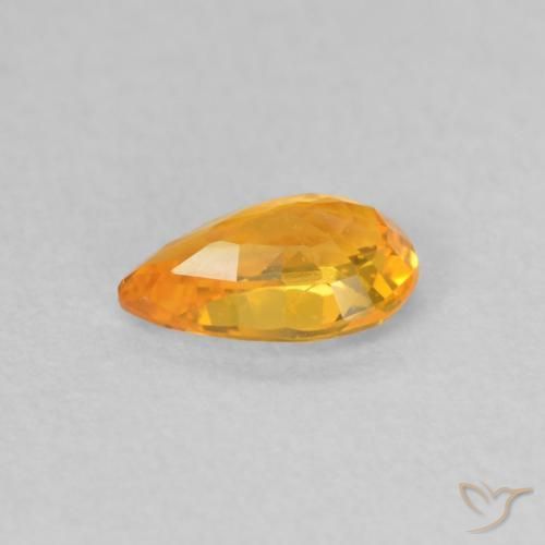 Zaffiro Arancione brillante naturale da 0.47 ct, Forma a pera, VS