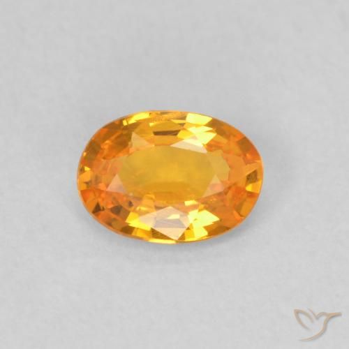 0.48ct Naturale Arancione brillante Zaffiro, Ovale, VS