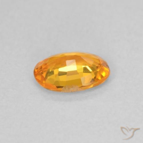 Zaffiro Arancione brillante naturale da 0.48 ct, Ovale, VS