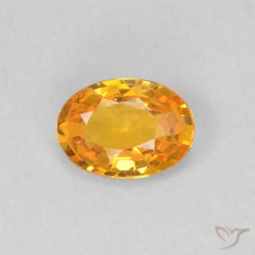 0.52ct Naturale Arancione brillante Zaffiro, Ovale, VS