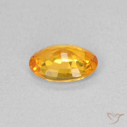 Zaffiro Arancione brillante naturale da 0.52 ct, Ovale, VS