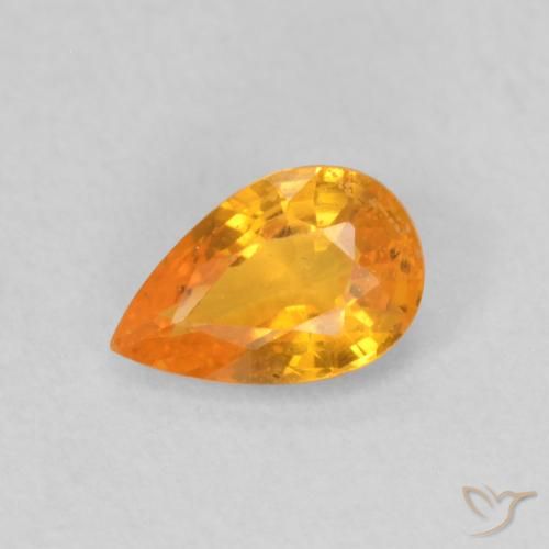 0.54ct Naturale Arancio Medio Zaffiro, Forma a pera, VS