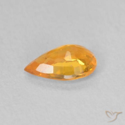 Zaffiro Arancio Medio naturale da 0.54 ct, Forma a pera, VS