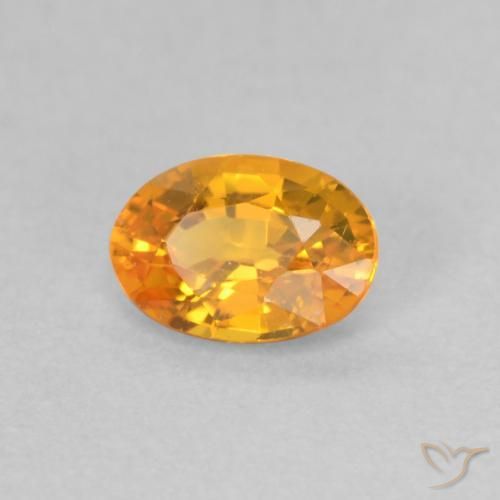 Zaffiro Albicocca Arancia naturale da 0.59 ct, Ovale, VS