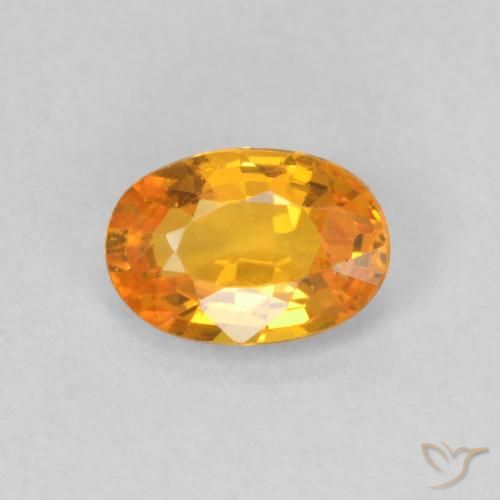 0.62ct Naturale Arancio Medio Zaffiro, Ovale, VS