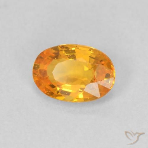 Zaffiro Arancio Medio naturale da 0.62 ct, Ovale, VS