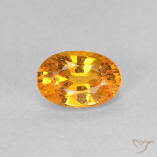 0.65ct Naturale Albicocca Arancia Zaffiro, Ovale, VS