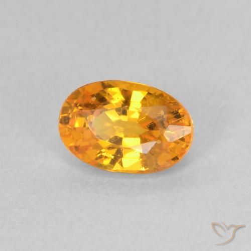 Zaffiro Albicocca Arancia naturale da 0.65 ct, Ovale, VS