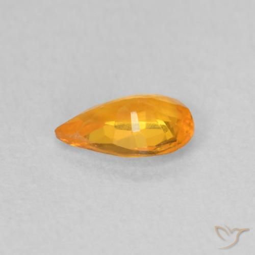 Zaffiro Albicocca Arancia naturale da 0.40 ct, Forma a pera, VS