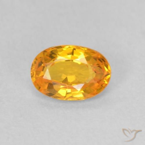 0.63ct Naturale Arancione brillante Zaffiro, Ovale, VS