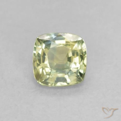 0.48ct Naturale Verde giallastro Zaffiro, Cuscino, VVS-VS