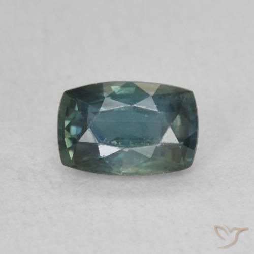 0.78ct Naturale Verde blu scuro Zaffiro, Cuscino, VS