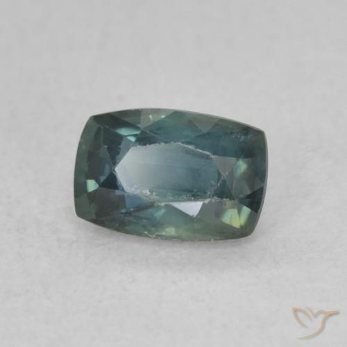 Zaffiro Verde blu scuro naturale da 0.78 ct, Cuscino, VS