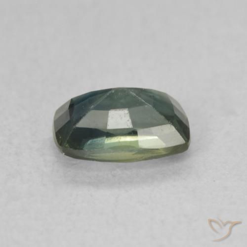 Zaffiro Verde blu scuro naturale da 0.78 ct, Cuscino, VS