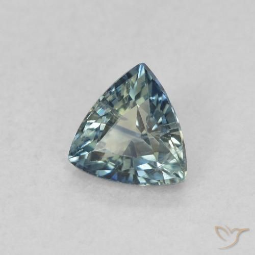 Zaffiro Teal-blu naturale da 0.51 ct, Taglio trillion, VS