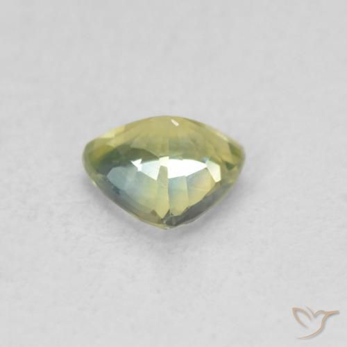 Zaffiro Verde giallastro naturale da 0.49 ct, Taglio trillion, VS