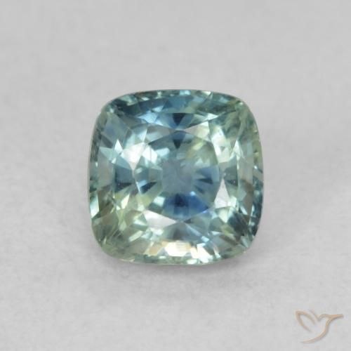 0.73ct Naturale Blu Medio Verde Zaffiro, Cuscino, VVS-VS