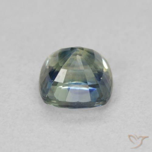 Zaffiro Blu Medio Verde naturale da 0.73 ct, Cuscino, VVS-VS