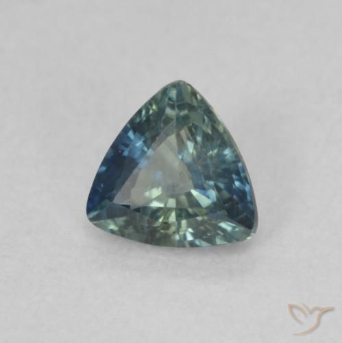 Zaffiro Teal-blu naturale da 0.48 ct, Taglio trillion, VVS-VS