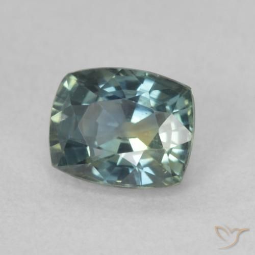 Zaffiro Teal-blu naturale da 0.74 ct, Cuscino, VVS-VS