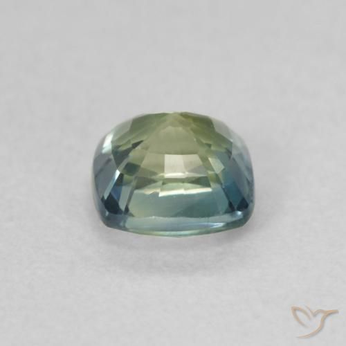Zaffiro Verde giallastro naturale da 0.65 ct, Cuscino, VVS-VS
