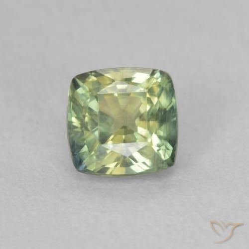 0.50ct Naturale Verde giallastro Zaffiro, Cuscino, VVS-VS