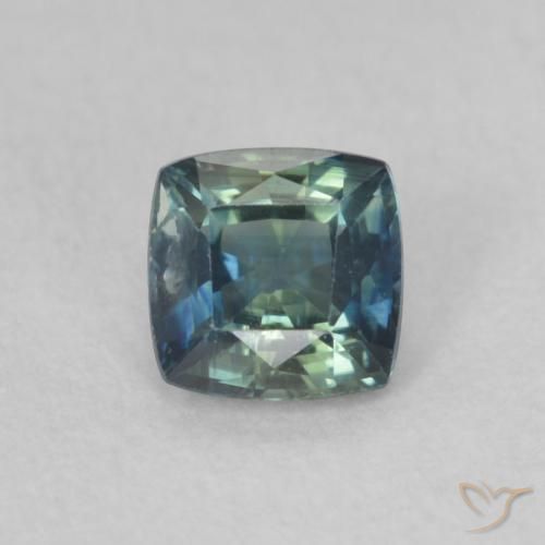 0.53ct Naturale Teal Blue Zaffiro, Cuscino, VVS-VS