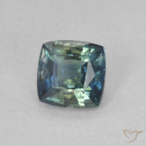Zaffiro Teal Blue naturale da 0.53 ct, Cuscino, VVS-VS