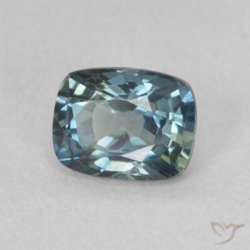 Zaffiro Teal-blu naturale da 0.70 ct, Cuscino, VVS-VS