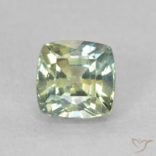 0.59ct Naturale Verde Salvia Chiaro Zaffiro, Cuscino, VS