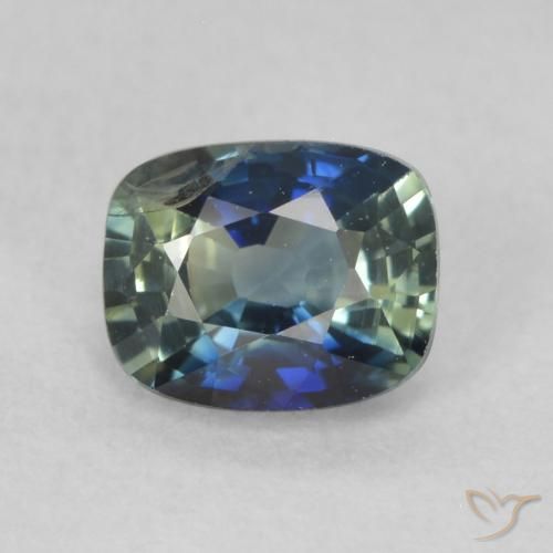 0.60ct Naturale Teal-blu Zaffiro, Cuscino, VS
