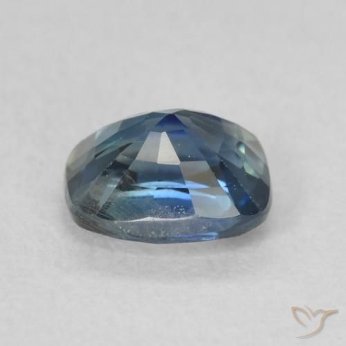 Zaffiro Teal-blu naturale da 0.60 ct, Cuscino, VS