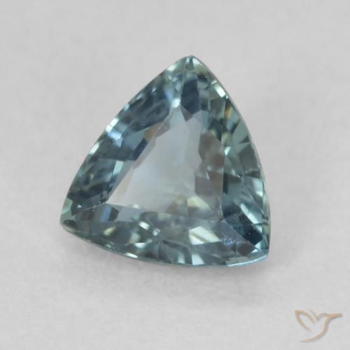 Zaffiro Blu verdastro naturale da 0.56 ct, Taglio trillion, VS
