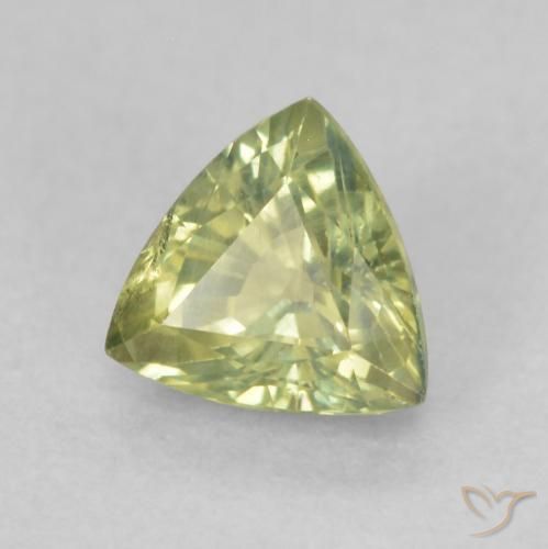 Zaffiro Giallo medio naturale da 0.65 ct, Taglio trillion, VS
