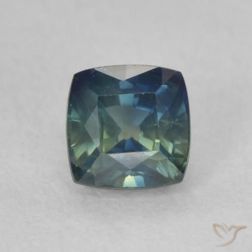 0.54ct Naturale Teal-blu Zaffiro, Cuscino, VS