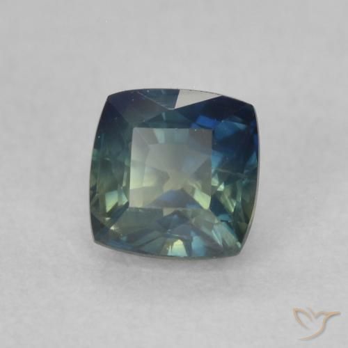 Zaffiro Teal-blu naturale da 0.54 ct, Cuscino, VS