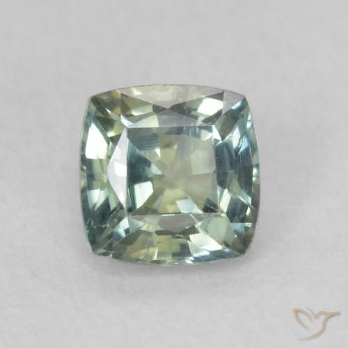 0.55ct Naturale Verde giallastro Zaffiro, Cuscino, VS