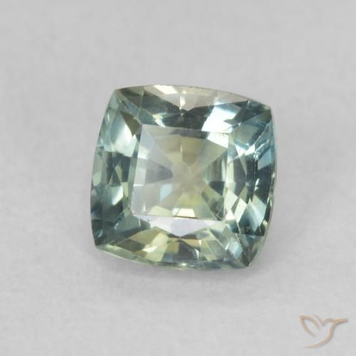 Zaffiro Verde giallastro naturale da 0.55 ct, Cuscino, VS