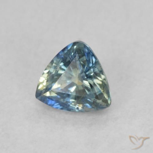 Zaffiro Teal-blu naturale da 0.40 ct, Taglio trillion, VS