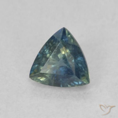 Zaffiro Teal-blu naturale da 0.47 ct, Taglio trillion, VS
