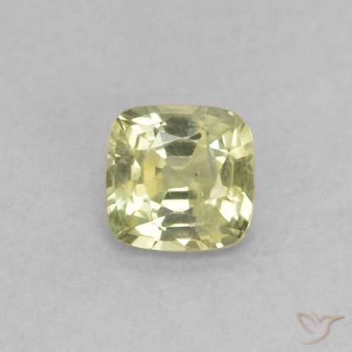 0.38ct Naturale Giallo chiaro Zaffiro, Cuscino, VS