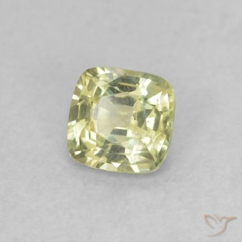 Zaffiro Giallo chiaro naturale da 0.38 ct, Cuscino, VS