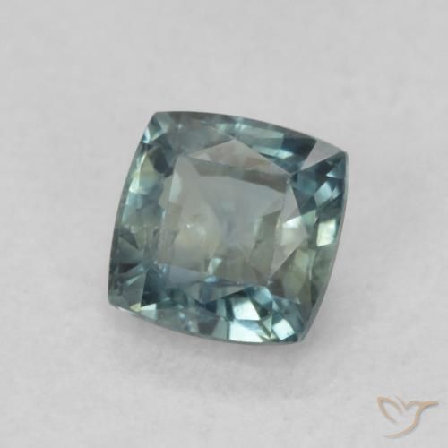 Zaffiro Verde bluastro naturale da 0.65 ct, Cuscino, VS
