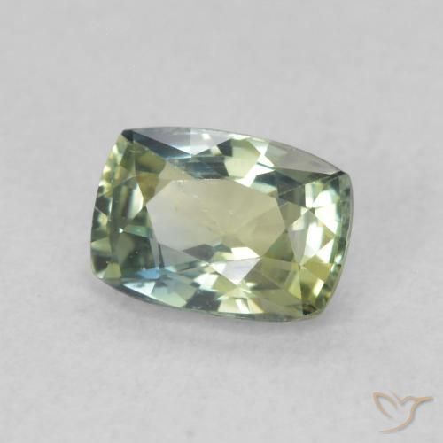 Zaffiro Verde giallastro naturale da 0.75 ct, Cuscino, VS