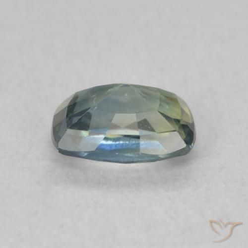 Zaffiro Verde giallastro naturale da 0.75 ct, Cuscino, VS